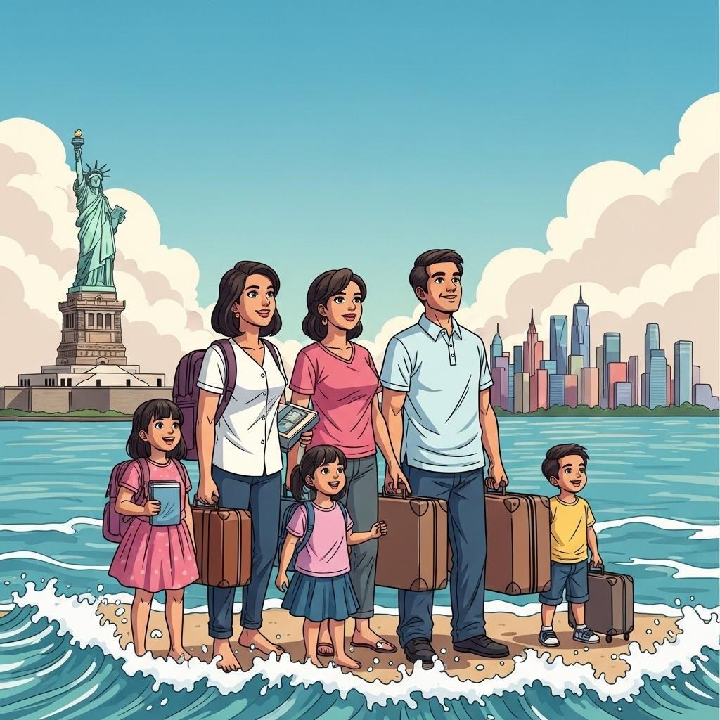 Family with U.S. Green Card